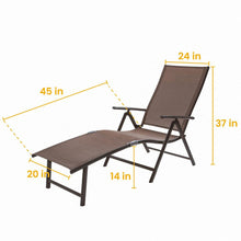 Load image into Gallery viewer, Adjustable Aluminum Patio Lounge Chair 2PC Additional View 5