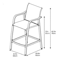 Load image into Gallery viewer, Aluminum Frame &amp; Textilene 2PC Bar Stools Additional View 5
