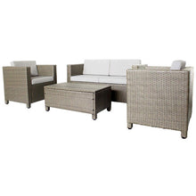 Load image into Gallery viewer, Donnell 5PC Outdoor Sofa Set Brown with Cream Cushions Additional View 2
